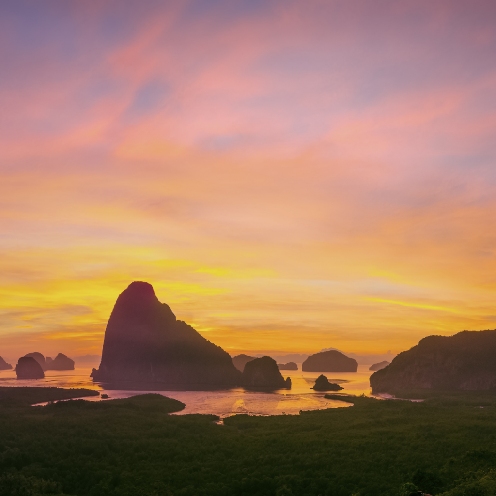 Beautiful View and Colours of the Sunrise at Samet Nangshe