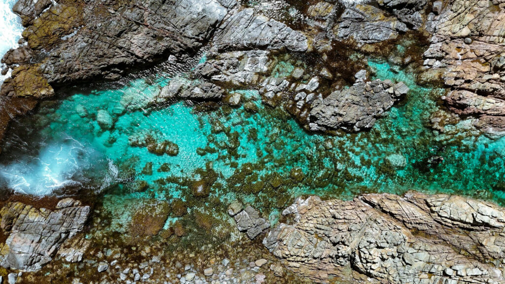 Birds Eye of beautiful waters at the Aquarium in Yallingup