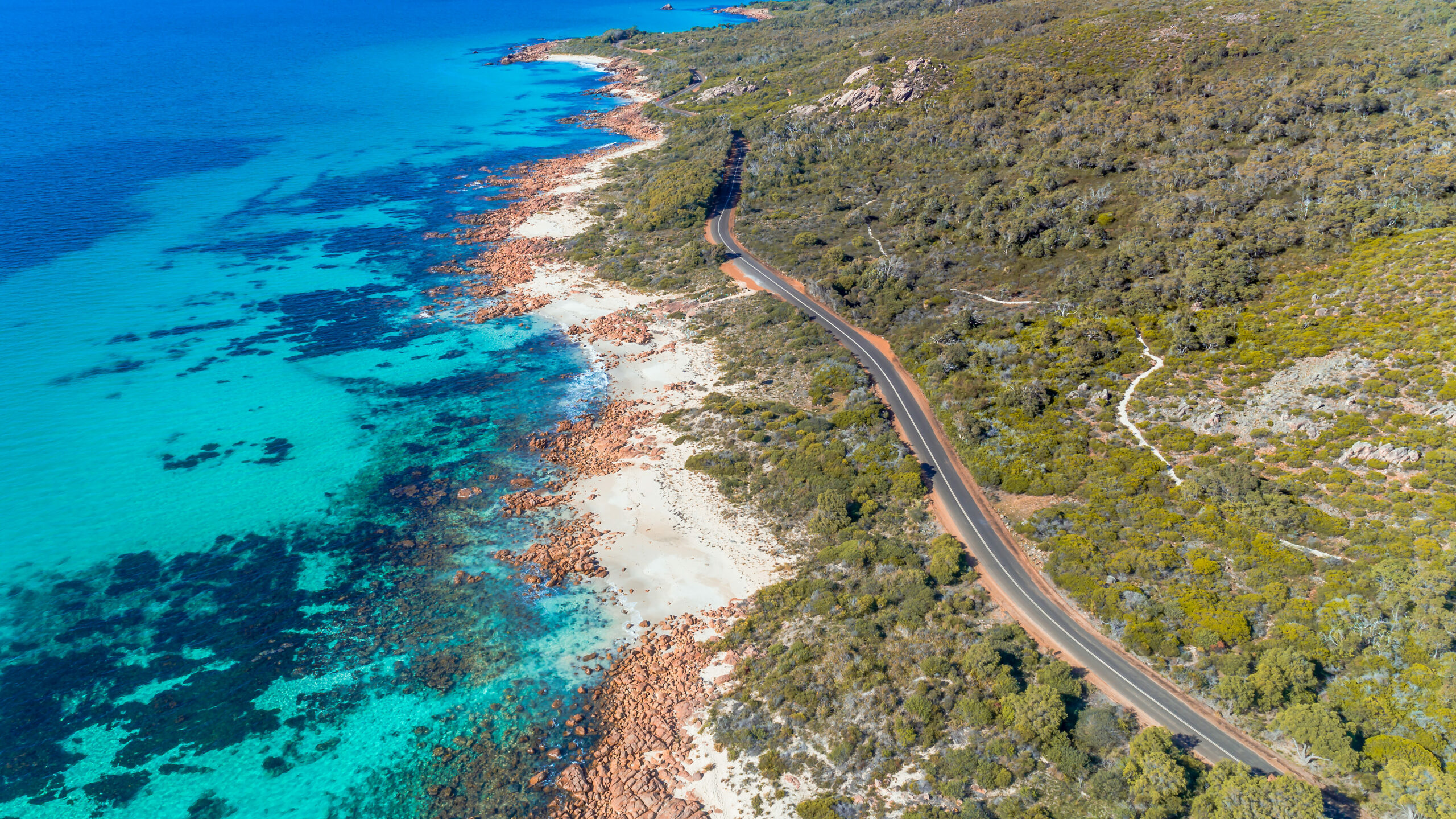 Coastal Drive of Beautiful Yallingup Coastline 