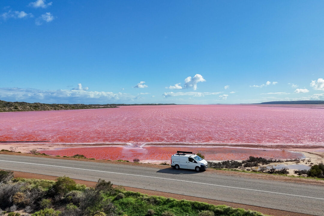 Pink Lake (Hutt Lagoon) near Kalbarri, Western Australia