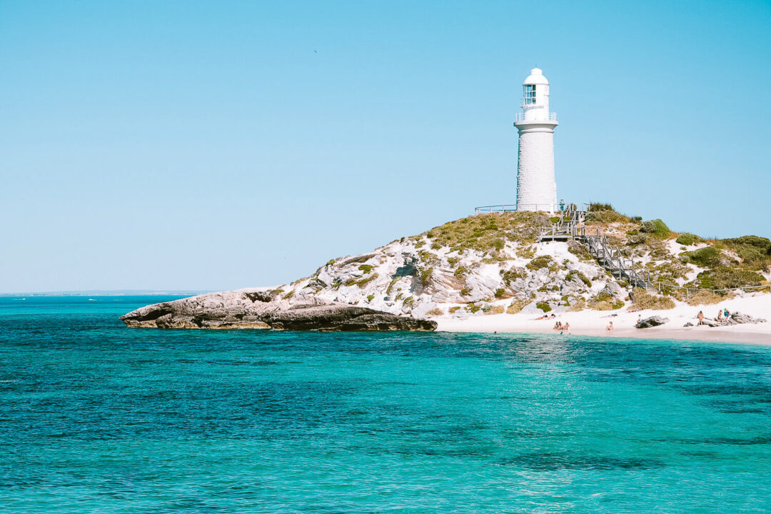 Bathurst Lighthouse at Pinky Beach, Rottnest Island
